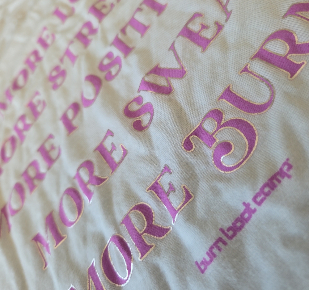 Burn Boot Camp Metallic Pink Text